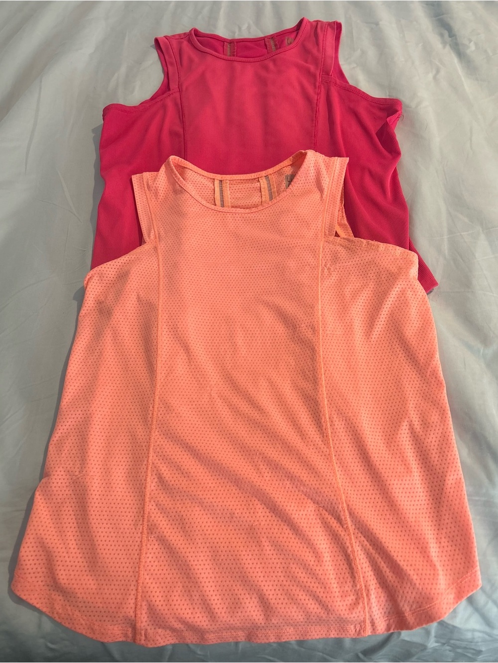 Lucky in Love Women’s Performance Tank Tops - Hot Pink & Coral